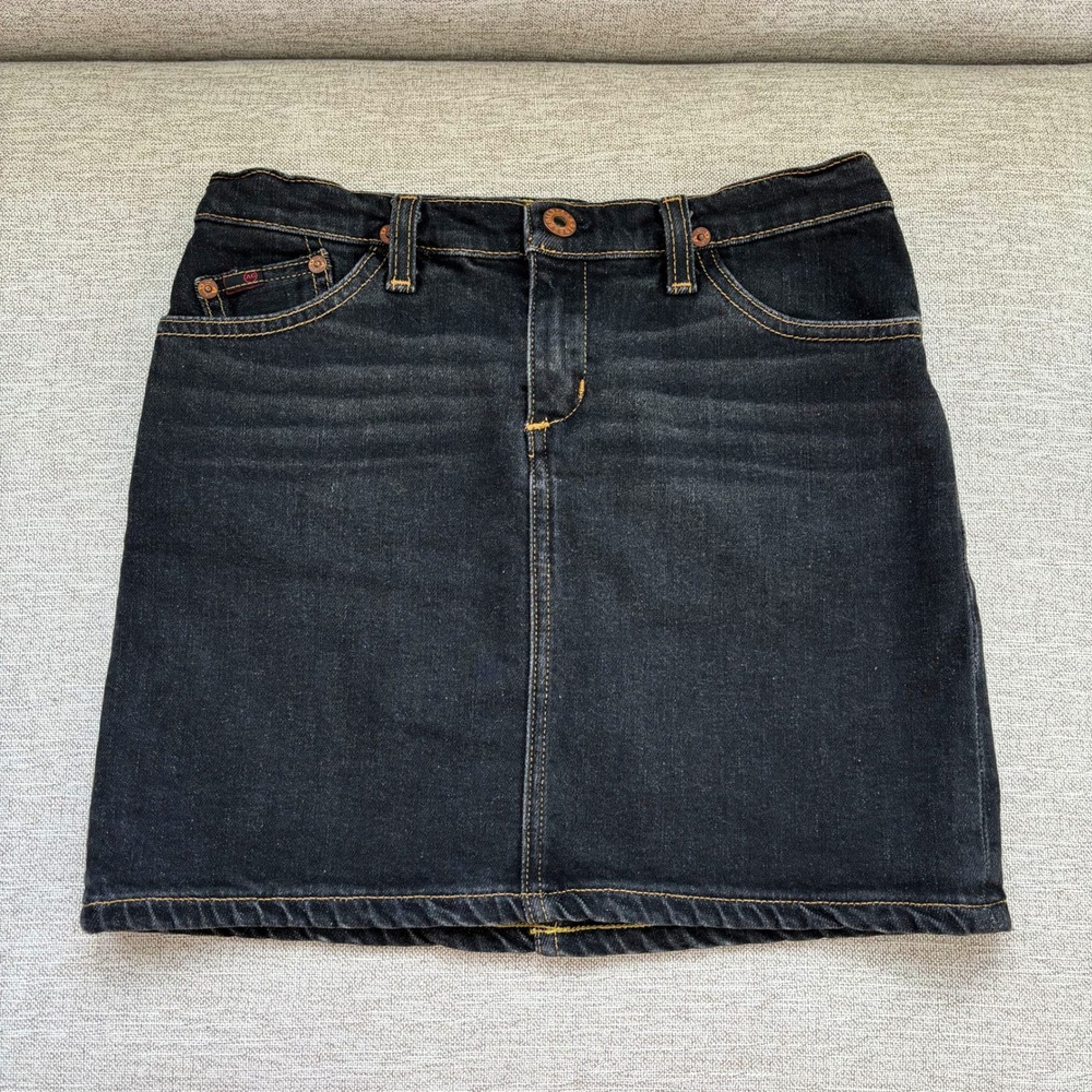 Vintage AG Adriano The Daisy Denim Mini Skirt 25 Dark Wash Y2K Indie Bimbocore
